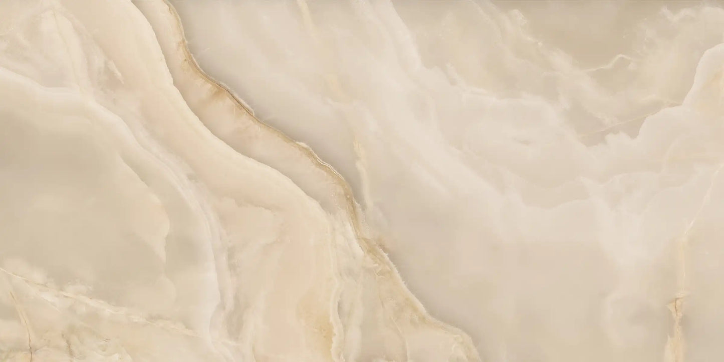 AVA Onice Iride Ambra Beige Marble Polished Porcelain Wall and Floor Tile