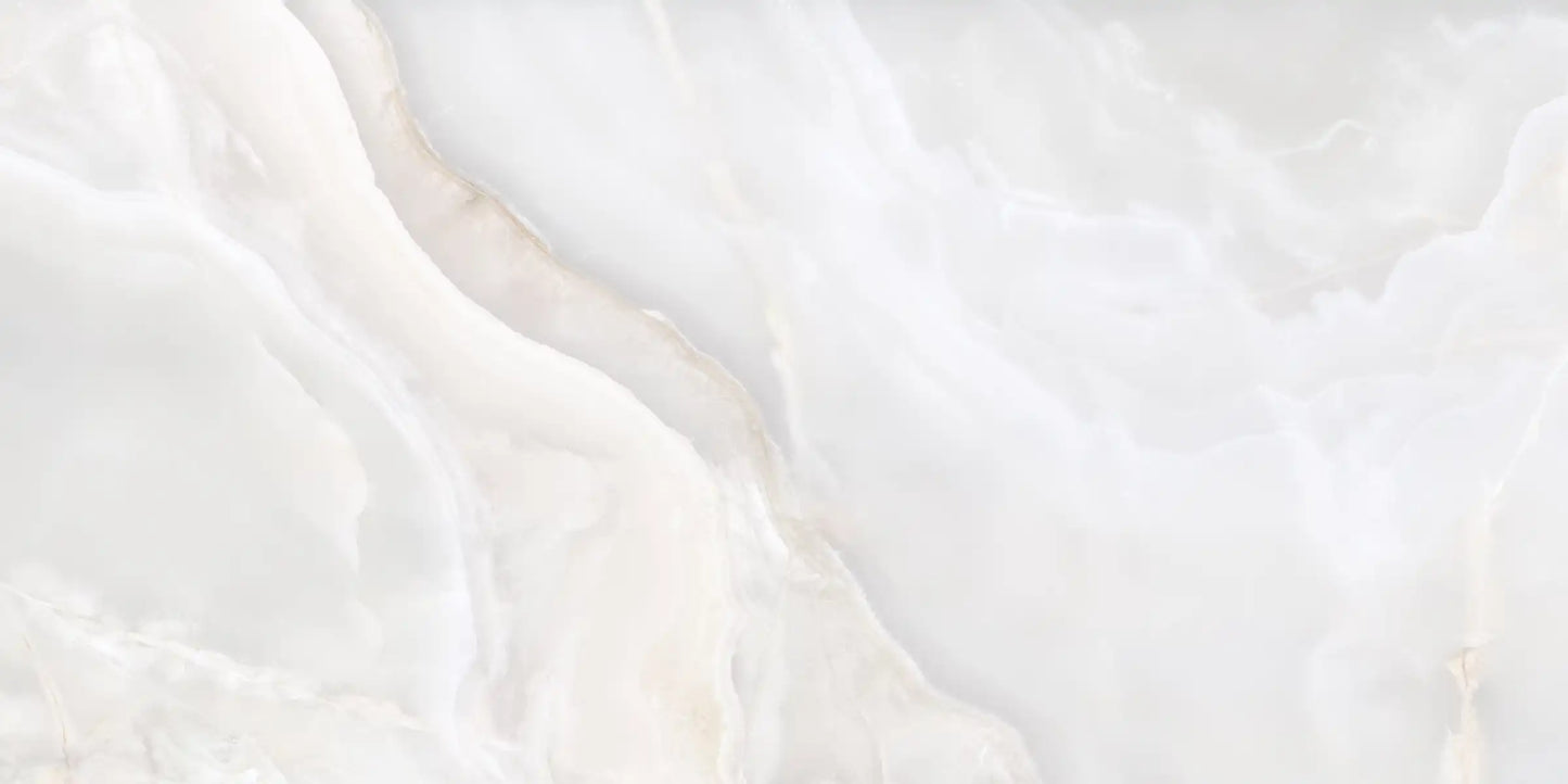AVA Onice Iride Avorio White Marble Polished Porcelain Wall and Floor Tile