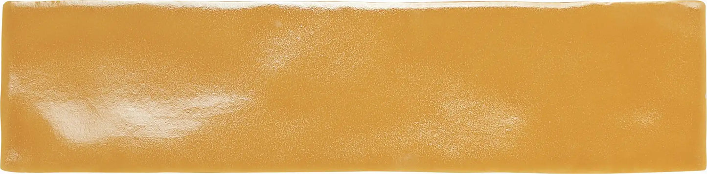 Mirabella Mustard Yellow Metro Crackled Gloss Wall Tile