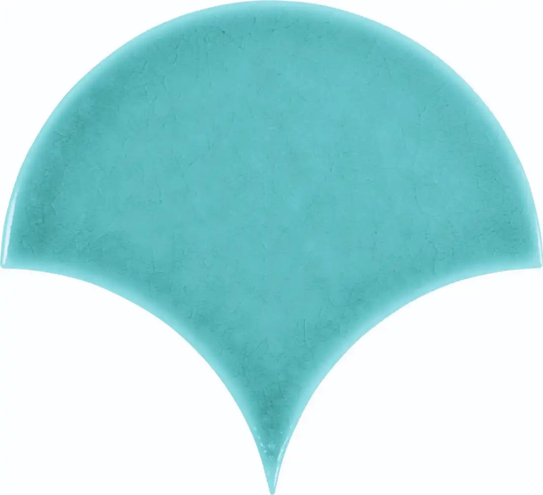 Zellige Aqua Blue Crackled Fish Scale Gloss Wall Tile