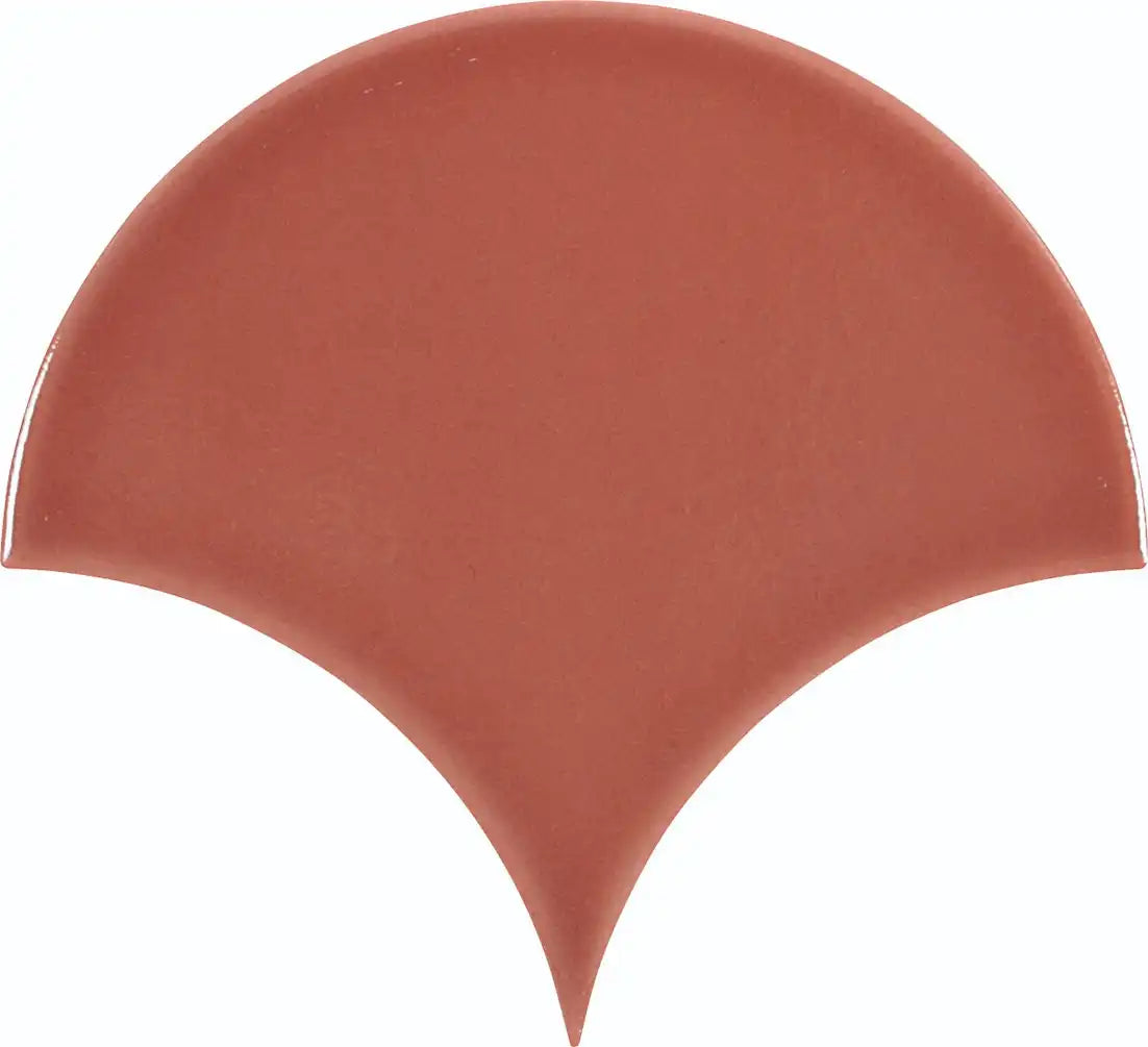 Zellige Brick Red Crackled Fish Scale Gloss Wall Tile