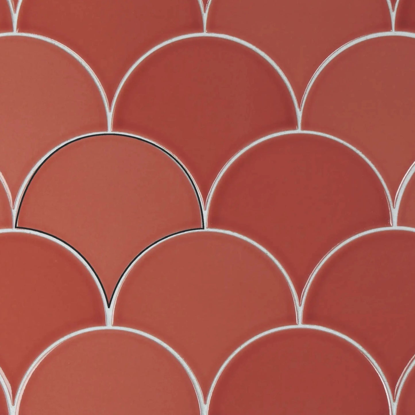 Zellige Brick Red Crackled Fish Scale Gloss Wall Tile