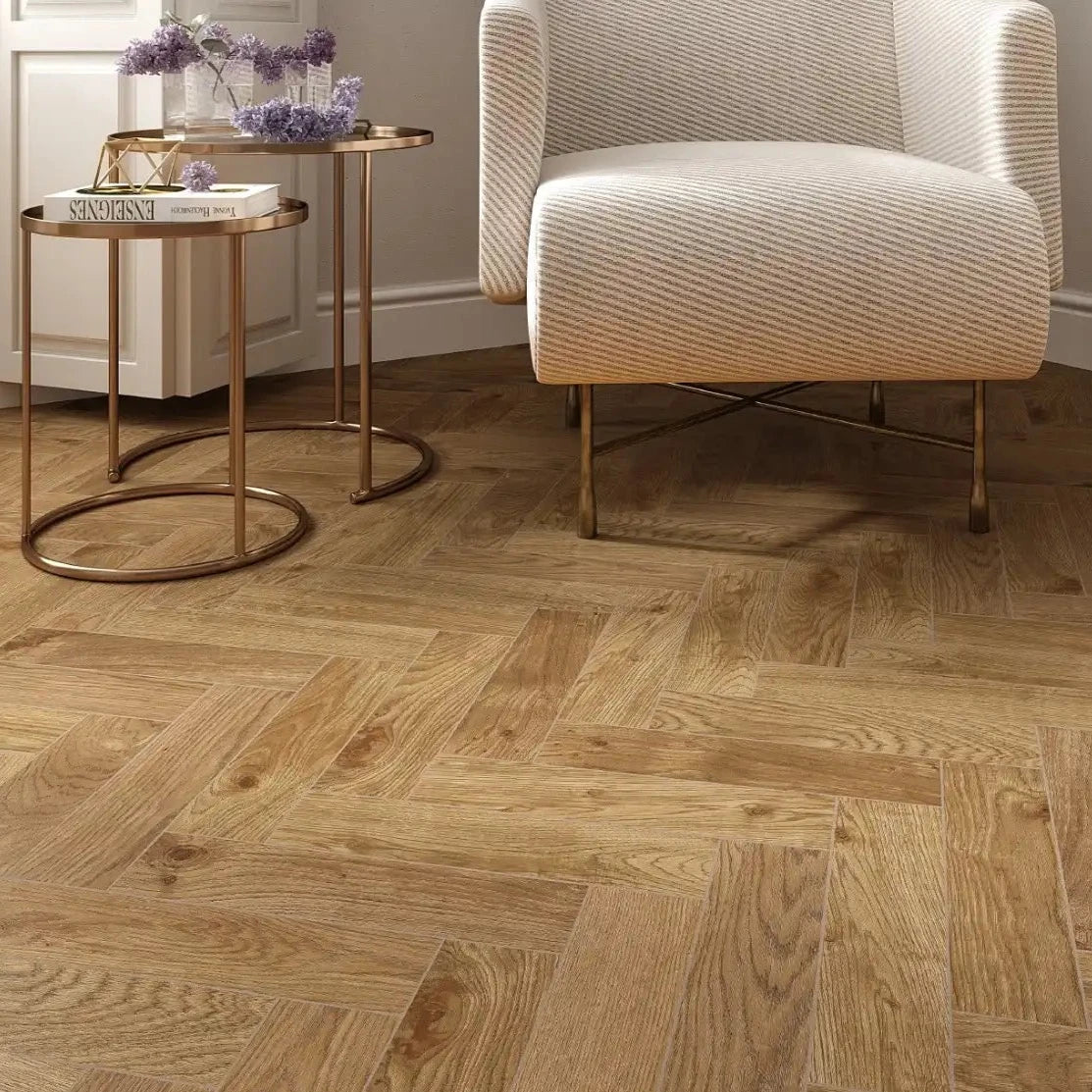 Elegance Teka Wood Effect Matte Porcelain Wall and Floor Tile