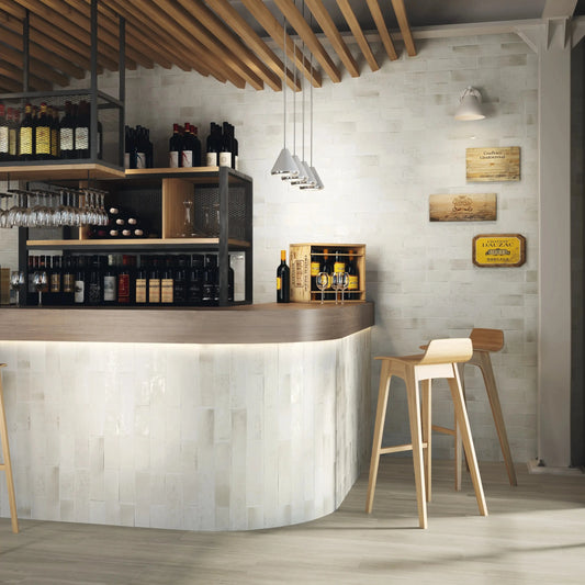 Artell Pearl White Gradient Matte White Body Wall Tile