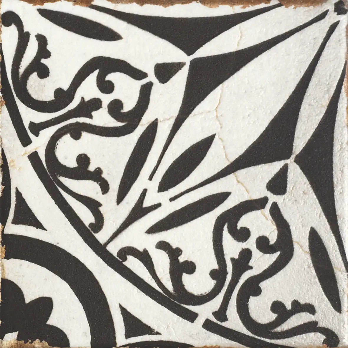 Sicily Lucca Black And White Geometric Patterned Matte Porcelain Wall And Floor Tile