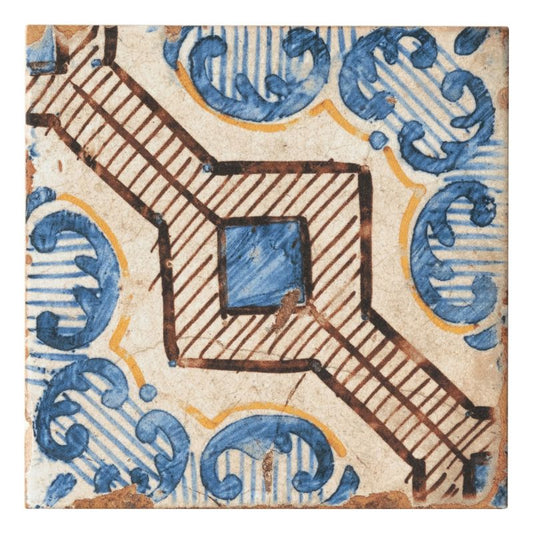 Wren Scallop Geometric Patterned Hand Painted Look Matte Porcelain Wall and Floor Tile - Ivy Tile Company Appleton Brooks
