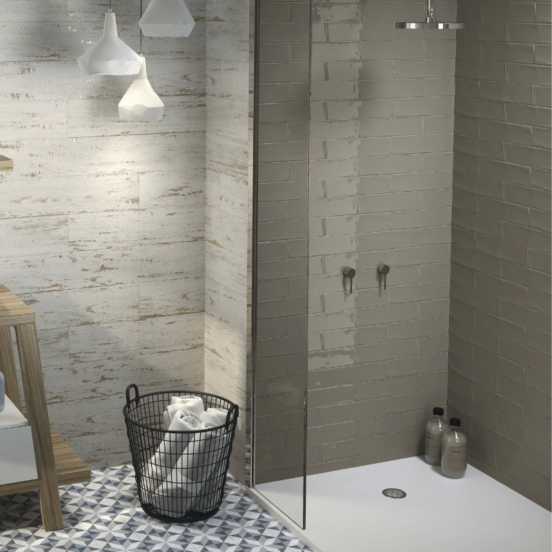 Dorchester Clay Brown Gloss White Body Wall Tile - Ivy Tile Company Carmen