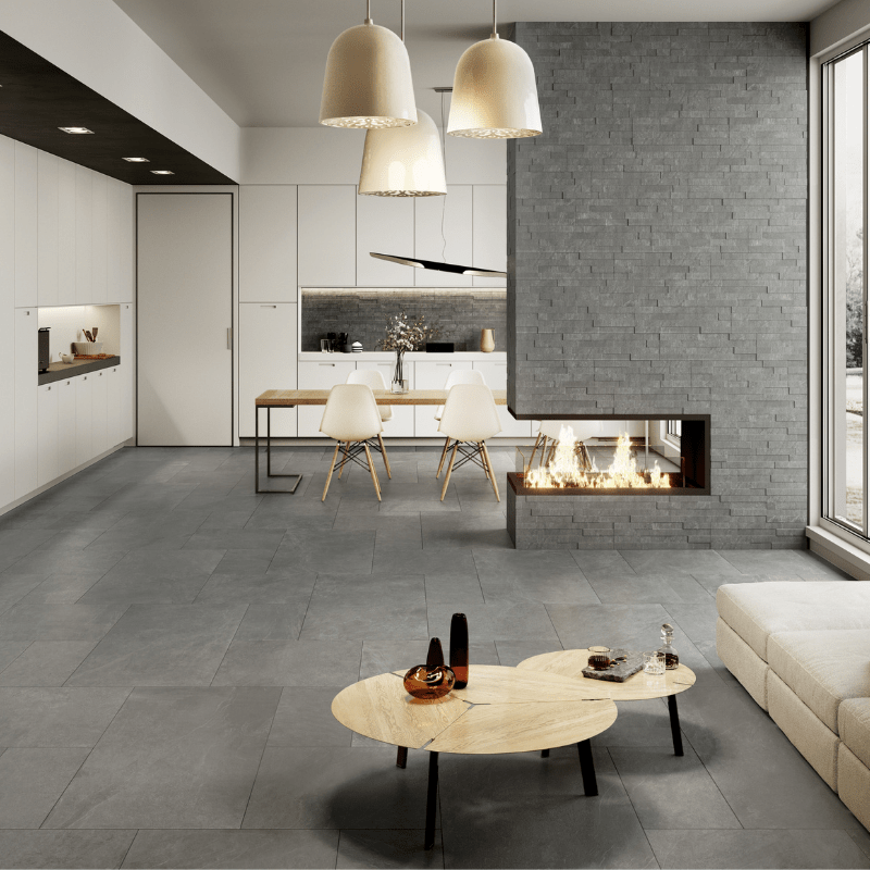 La Fabbrica Ardesia Cenere Gray Slate Effect Matte Porcelain Wall and Floor Tile - Ivy Tile Company La Fabbrica