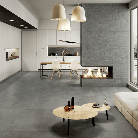 La Fabbrica Ardesia Cenere Gray Slate Effect Matte Porcelain Wall and Floor Tile - Ivy Tile Company La Fabbrica