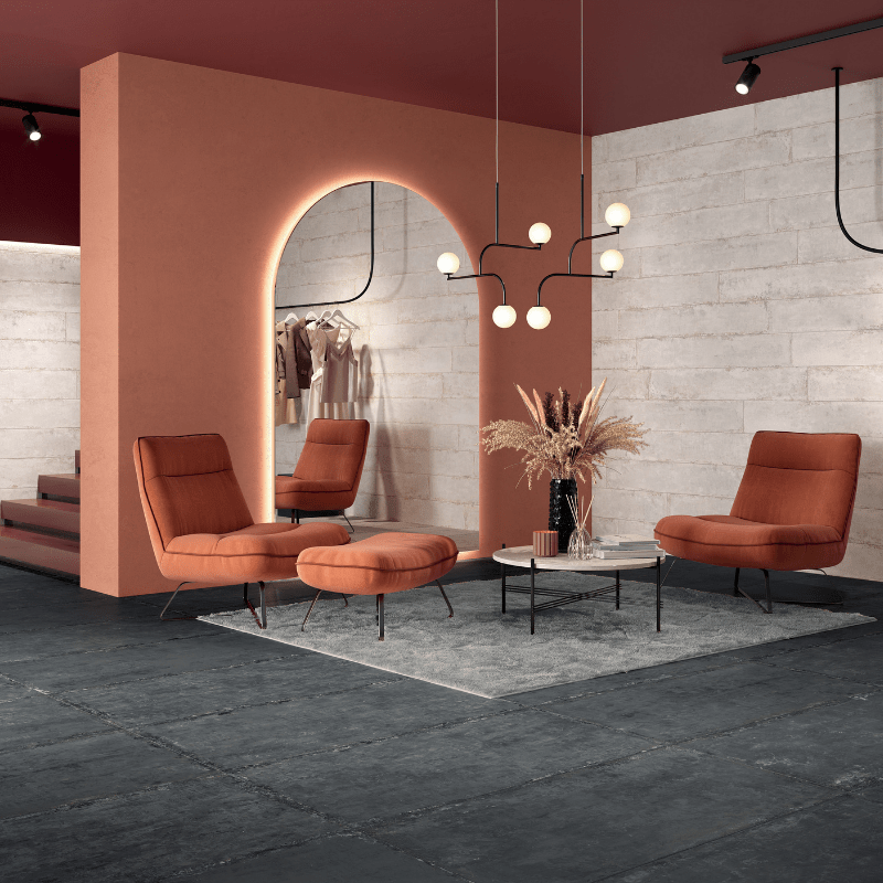 La Fabbrica Artile Black Gold Industrial Effect Matte Porcelain Wall and Floor Tile - Ivy Tile Company La Fabbrica