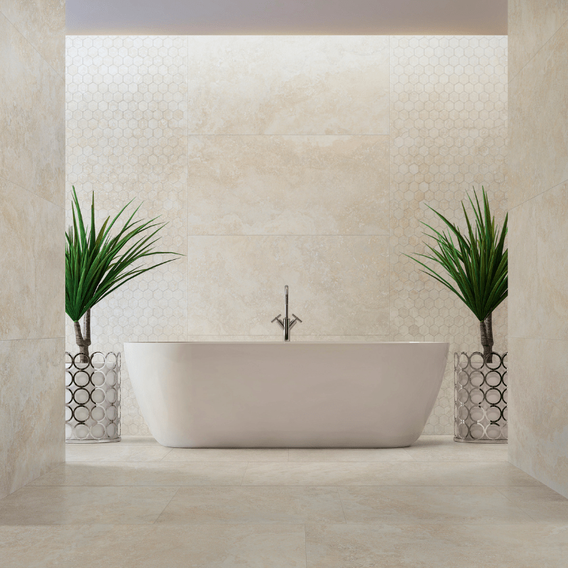 La Fabbrica Imperial Navona Muretto Beige Stone Effect Matte Porcelain Wall and Floor Tile - Ivy Tile Company La Fabbrica