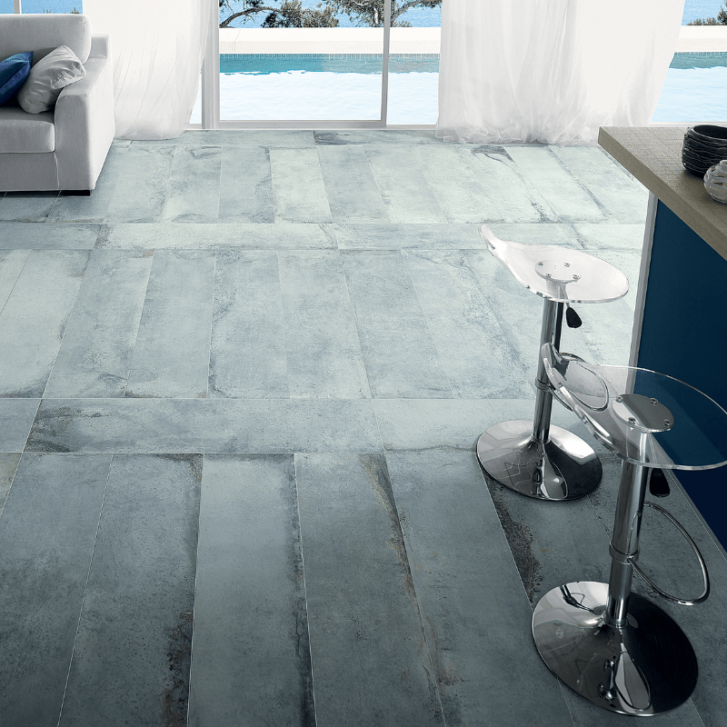 La Fabbrica Lascaux Kimberly Slate Blue Industrial Stone Effect Matte Porcelain Wall and Floor Tile - Ivy Tile Company La Fabbrica
