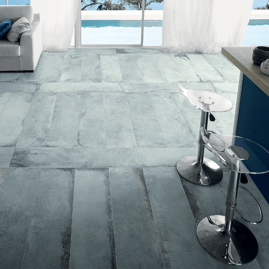 La Fabbrica Lascaux Kimberly Slate Blue Industrial Stone Effect Matte Porcelain Wall and Floor Tile - Ivy Tile Company La Fabbrica