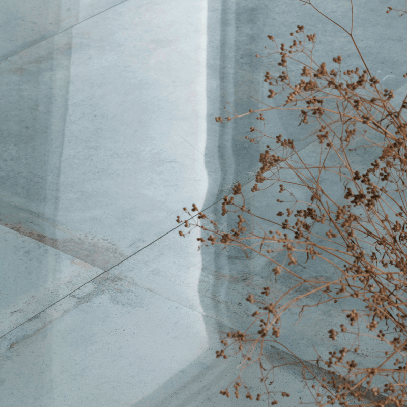 La Fabrica Lascaux Kimberly Slate Blue Industrial Stone Effect Polished Porcelain Wall and Floor Tile - Ivy Tile Company La Fabbrica