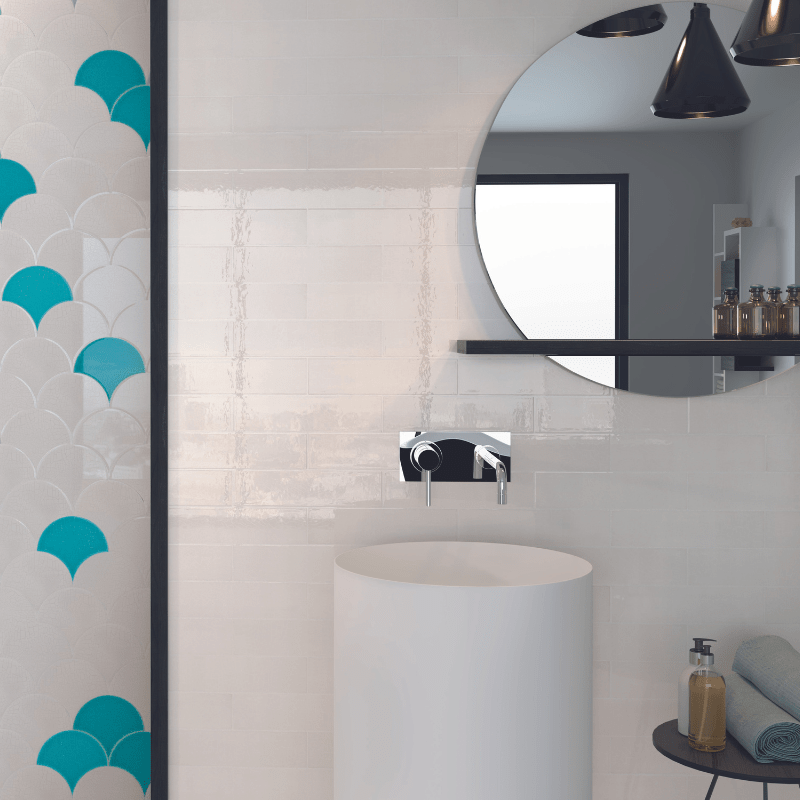 Mirabella Chalk White Metro Crackled Gloss Wall Tile - Ivy Tile Company Carmen
