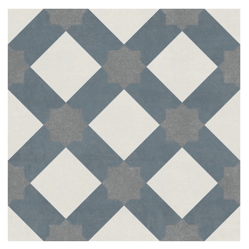 Morris Giovanni Slate Grey And White Geometric Criss Cross Matte Porcelain Wall And Floor Tile - Ivy Tile Company Carmen