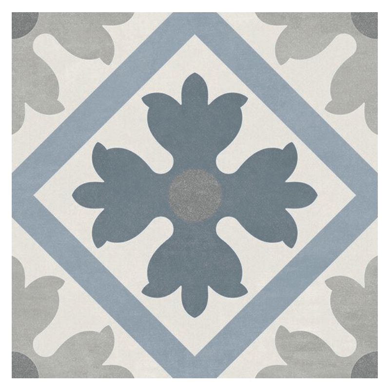 Morris Minoli Flower Geometric Patterned Matte Porcelain Wall And Floor Tile - Ivy Tile Company Carmen