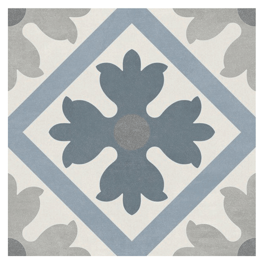 Morris Minoli Flower Geometric Patterned Matte Porcelain Wall And Floor Tile - Ivy Tile Company Carmen