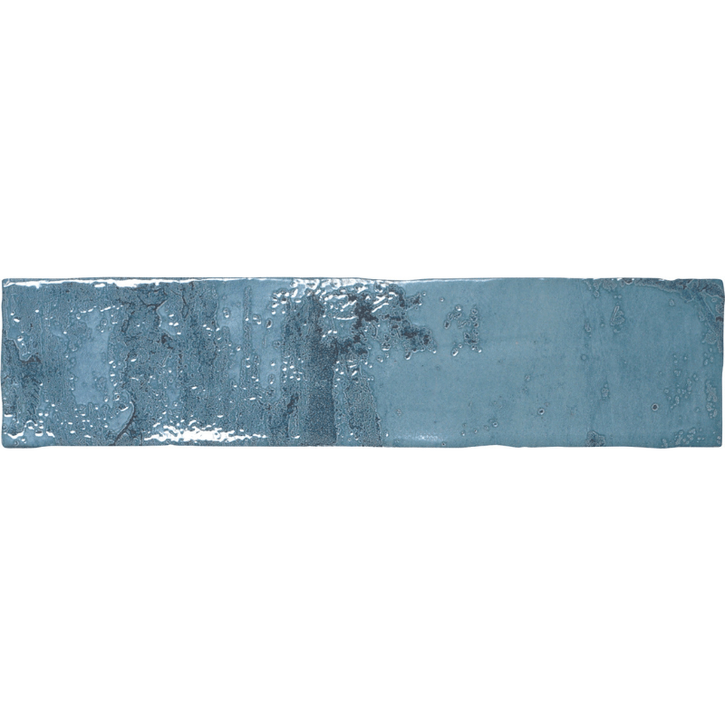 Soho Ocean Deep Blue Watercolour Effect Gloss White Body Wall Tile - Ivy Tile Company Carmen