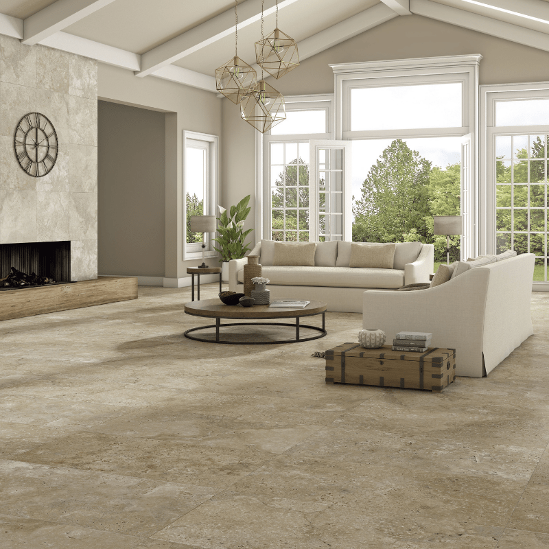 Vitacer Hayden Bone Stone Effect Matte Porcelain Wall and Floor Tile - Ivy Tile Company Vitacer