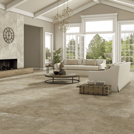 Vitacer Hayden Bone Stone Effect Matte Porcelain Wall and Floor Tile - Ivy Tile Company Vitacer