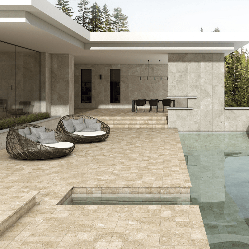 Vitacer Hayden Bone Stone Effect Textured Porcelain Outdoor Tile - Ivy Tile Company Vitacer