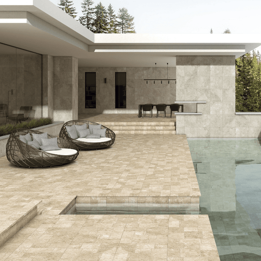 Vitacer Hayden Bone Stone Effect Textured Porcelain Outdoor Tile - Ivy Tile Company Vitacer