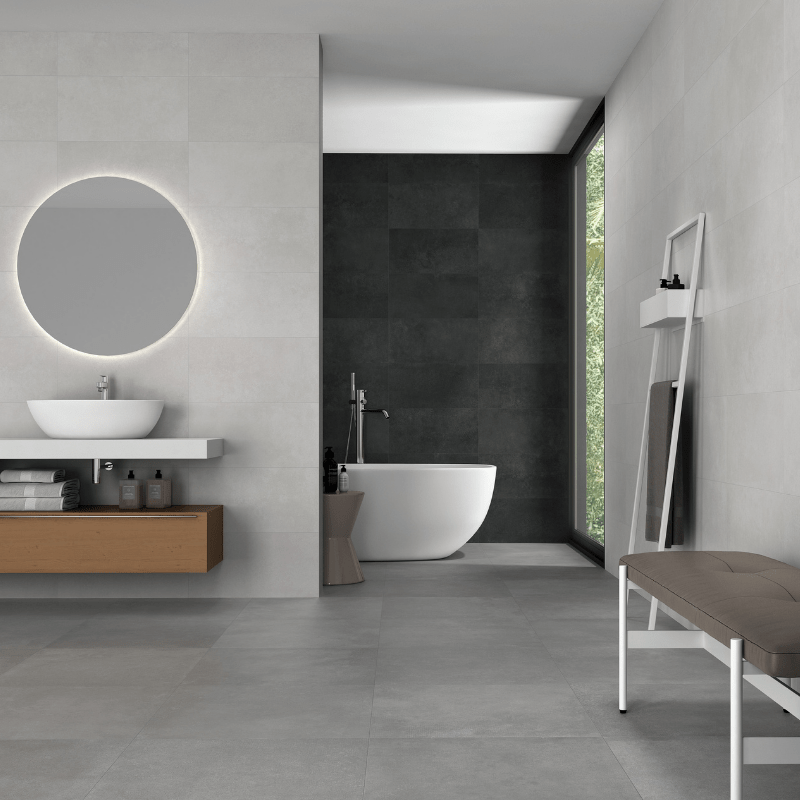 Vitacer Public White Stone Effect Matte Porcelain Wall and Floor Tile - Ivy Tile Company Vitacer