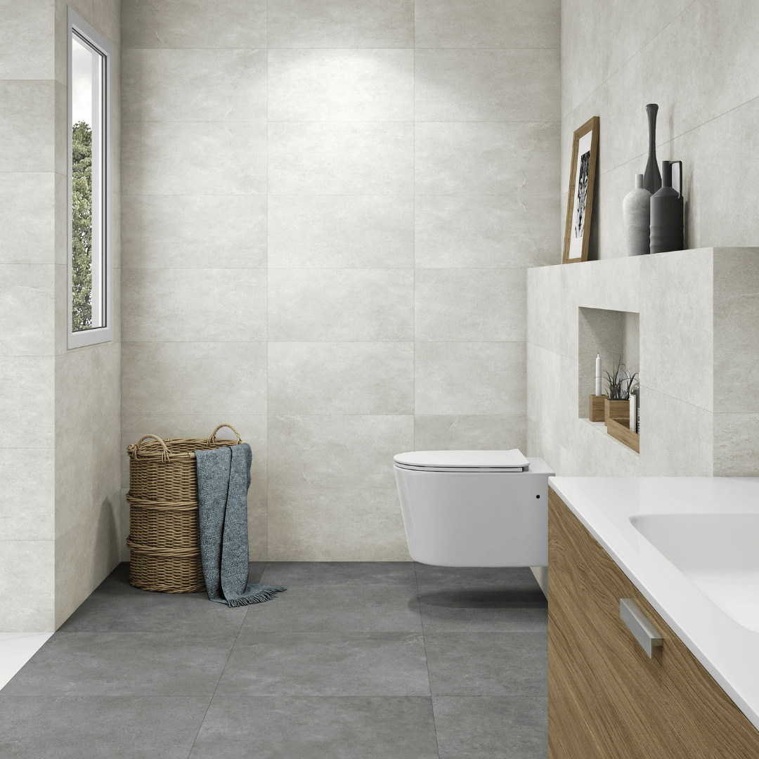 Vitacer Rockland Anthracite Charcoal Stone Effect Matte Porcelain Wall and Floor Tile - Ivy Tile Company Vitacer