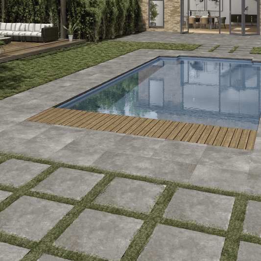 Vitacer Rockland Anthracite Charcoal Stone Effect Textured Porcelain Outdoor Tile - Ivy Tile Company Vitacer