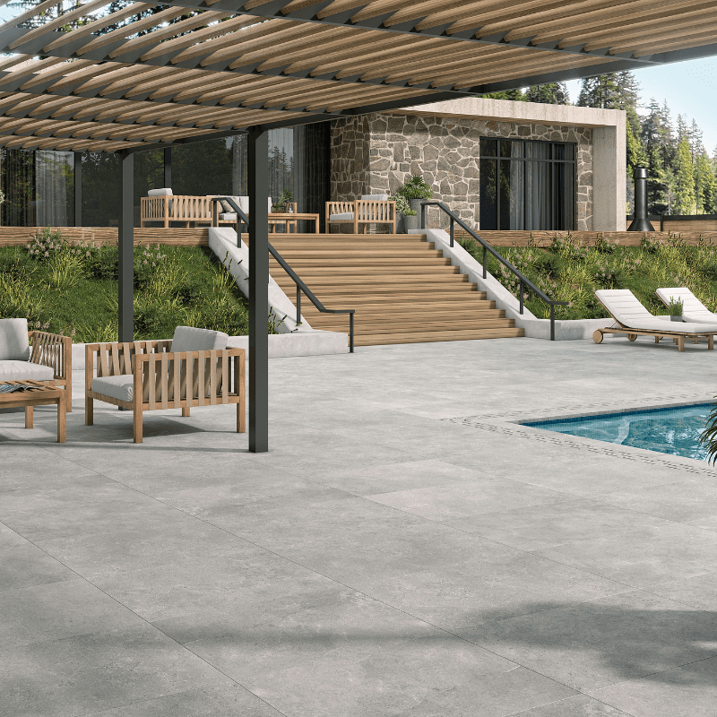 Vitacer Rockland Grey Stone Effect Textured Porcelain Outdoor Tile - Ivy Tile Company Vitacer