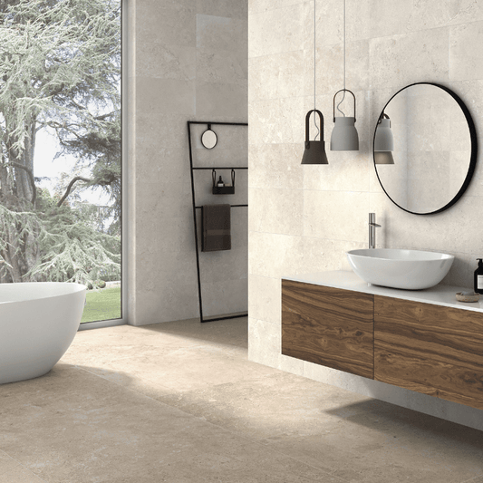 Vitacer Unik Mink Cream Natural Stone Effect Matte Porcelain Wall and Floor Tile - Ivy Tile Company Vitacer
