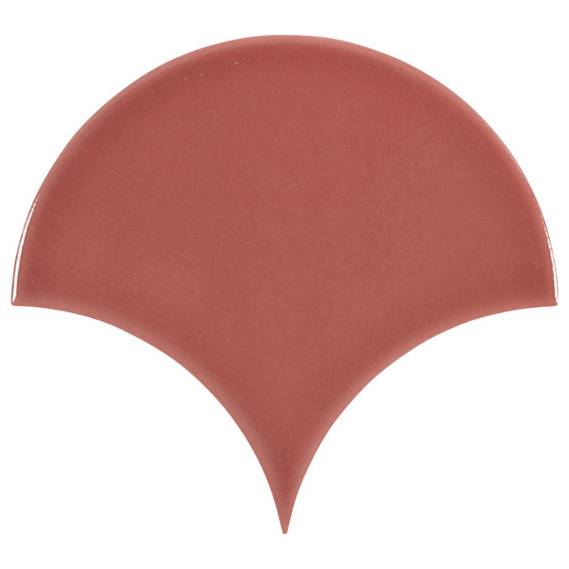 Zellige Brick Red Crackled Fish Scale Gloss Wall Tile - Ivy Tile Company