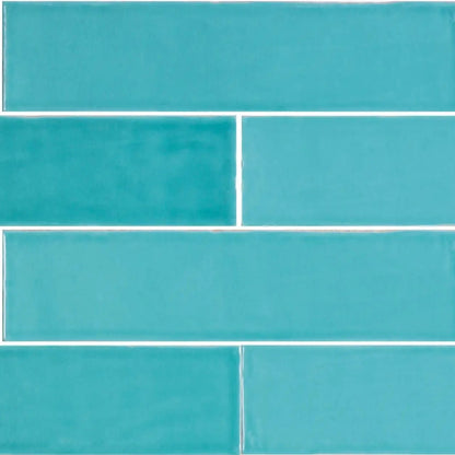 Mirabella Aqua Blue Metro Crackled Gloss Wall Tile