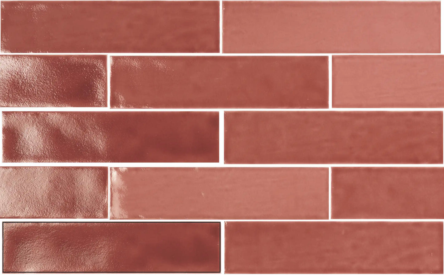 Mirabella Brick Red Metro Crackled Gloss Wall Tile