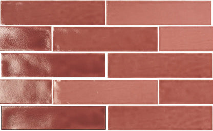 Mirabella Brick Red Metro Crackled Gloss Wall Tile