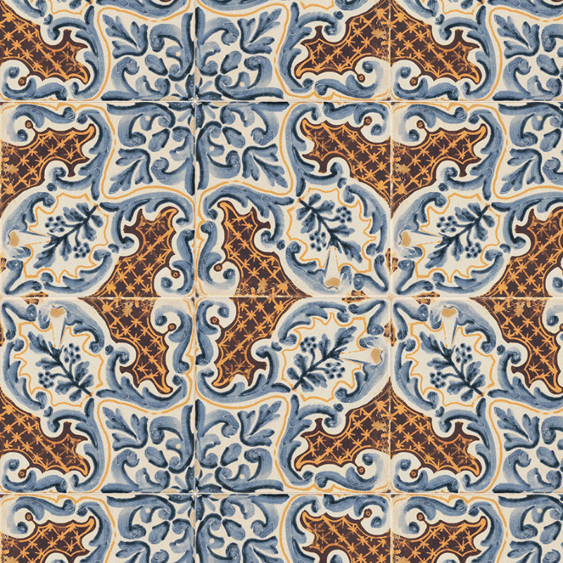 Wren Saddle Geometric Patterned Hand Painted Look Matte Porcelain Wall and Floor Tile - Ivy Tile Company Appleton Brooks