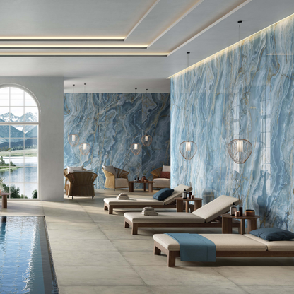 AVA Onice Iride Cobalto Blue Marble Porcelain Tile 60x120cm - Ivy Tile Company