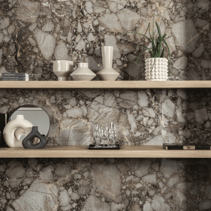 Florim Nature Mood Riverbed Brown Stone Effect Glossy Wall and Floor Tile - Ivy Tile Company