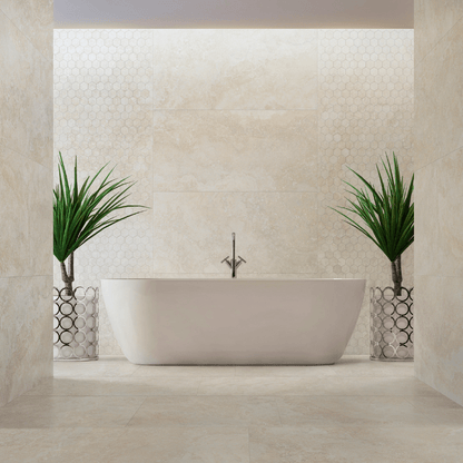 La Fabbrica Imperial Navona Muretto Beige Stone Effect Matte Porcelain Wall and Floor Tile - Ivy Tile Company