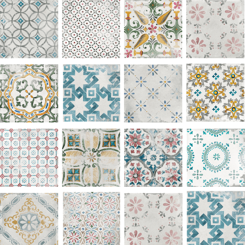 La Fabbrica Small Amalfi Patterned Glossy Ceramic Wall Tile - Ivy Tile Company