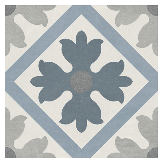 Morris Minoli Flower Geometric Patterned Matte Porcelain Wall And Floor Tile - Ivy Tile Company Carmen