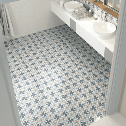 Morris Minoli Flower Patterned Matte Porcelain Wall And Floor Tile - Ivy Tile Company