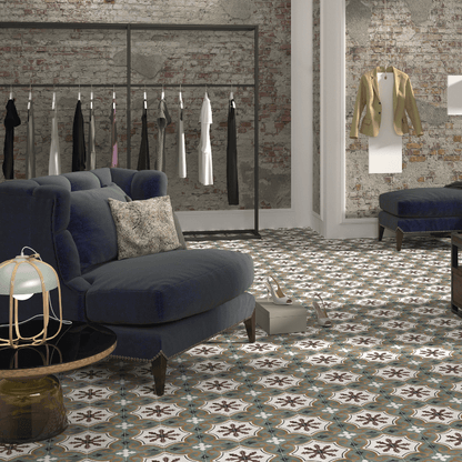 Morris Rimini Patterned Matte Porcelain Wall And Floor Tile - Ivy Tile Company