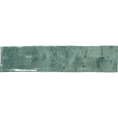 Soho Emerald Green Watercolour Effect Gloss White Body Wall Tile - Ivy Tile Company Carmen