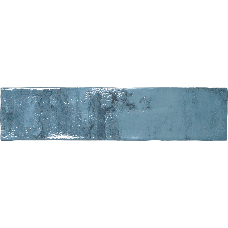 Soho Ocean Deep Blue Watercolour Effect Gloss White Body Wall Tile - Ivy Tile Company
