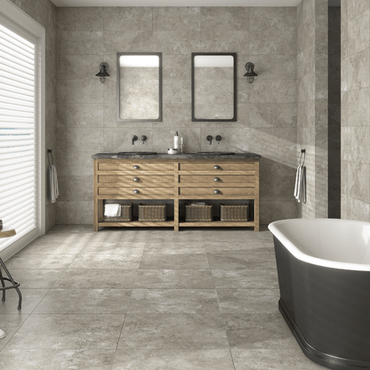 Vitacer Hayden Grey Stone Effect Matte Porcelain Wall and Floor Tile - Ivy Tile Company Vitacer