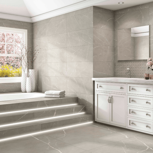 Vitacer Meraki Grey Marble Effect Matte Porcelain Wall and Floor Tile - Ivy Tile Company