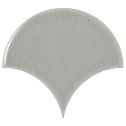 Zellige Grey Crackled Fish Scale Gloss Wall Tile - Ivy Tile Company